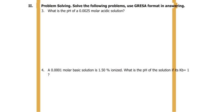 Solved II. Problem Solving. Solve The Following Problems, | Chegg.com