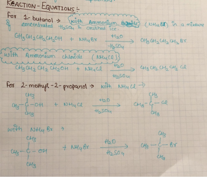 KEACTION-EQUATIONS For 1-butanol ith Ammontum 6a | Chegg.com