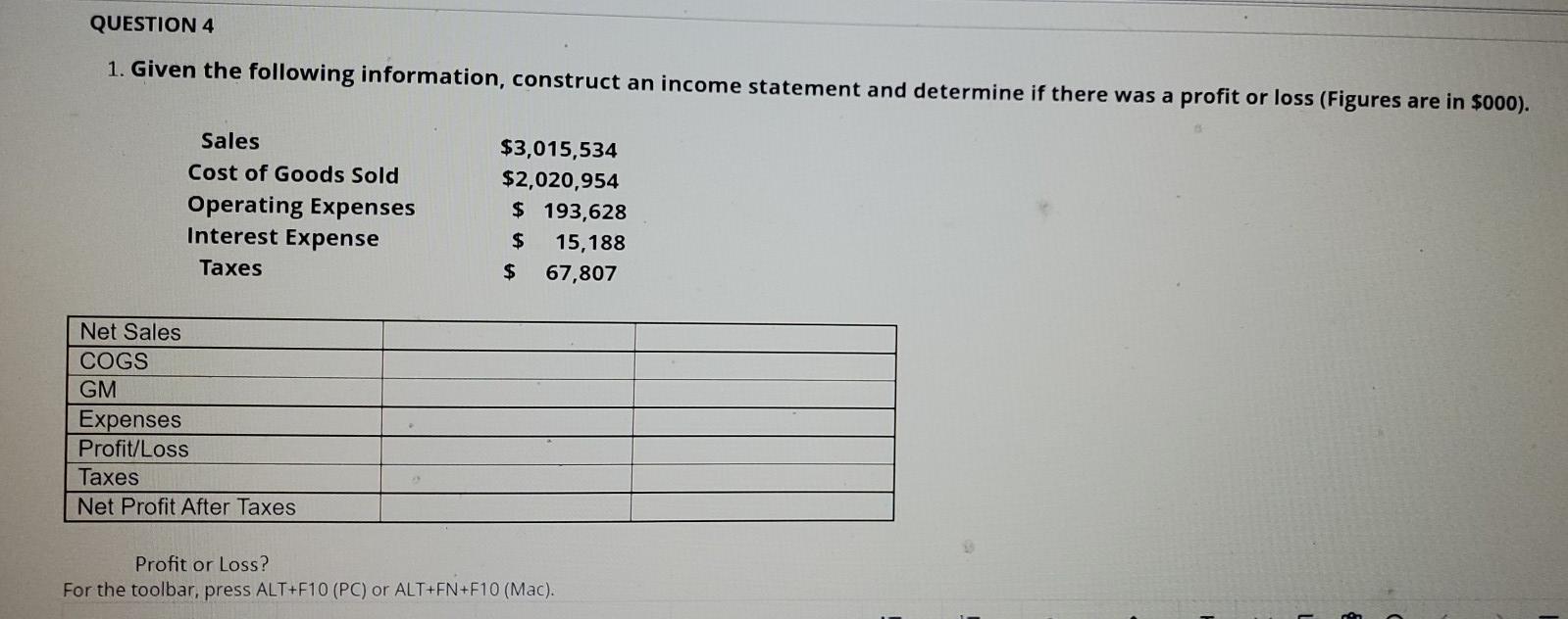 Solved QUESTION 4 1. Given The Following Information, | Chegg.com