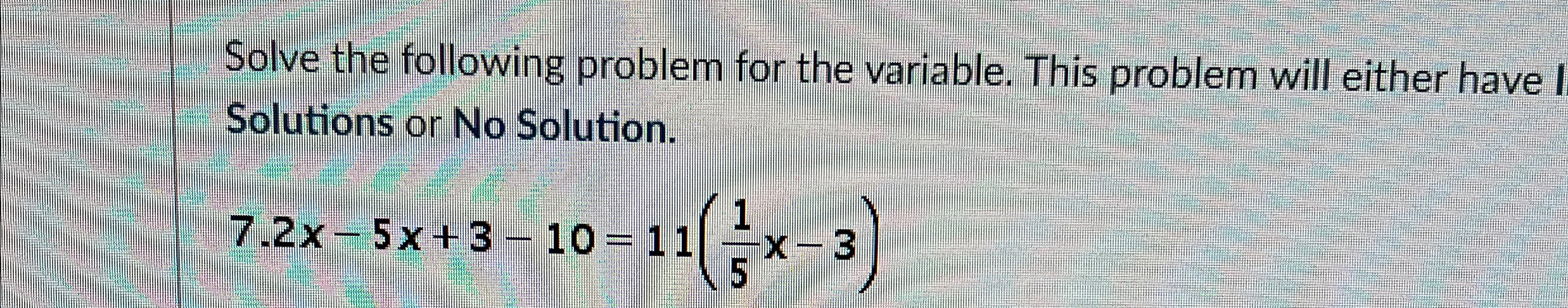 Solved Solve the following problem for the variable. This | Chegg.com
