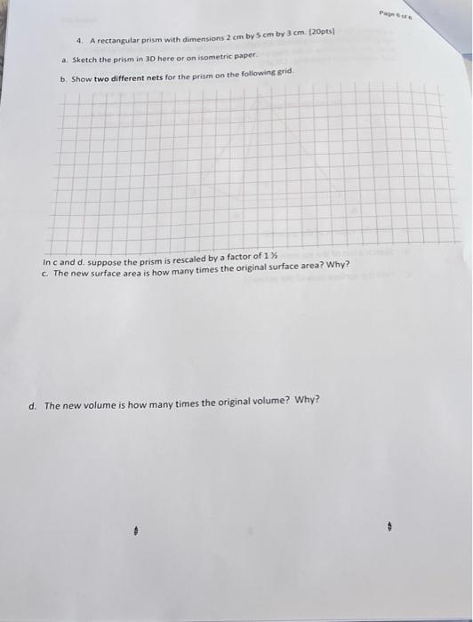 Solved 4 A Rectangular Prism With Dimensions 2 Cm By 5 Cm Chegg Com   Image