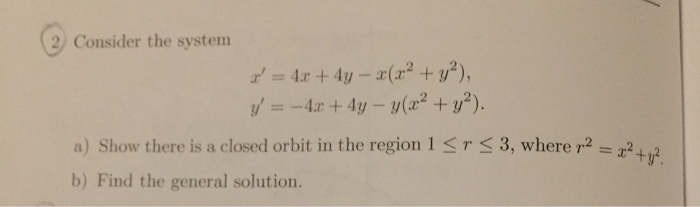 2 Consider The System X 4x 4y X X Y Y Chegg Com