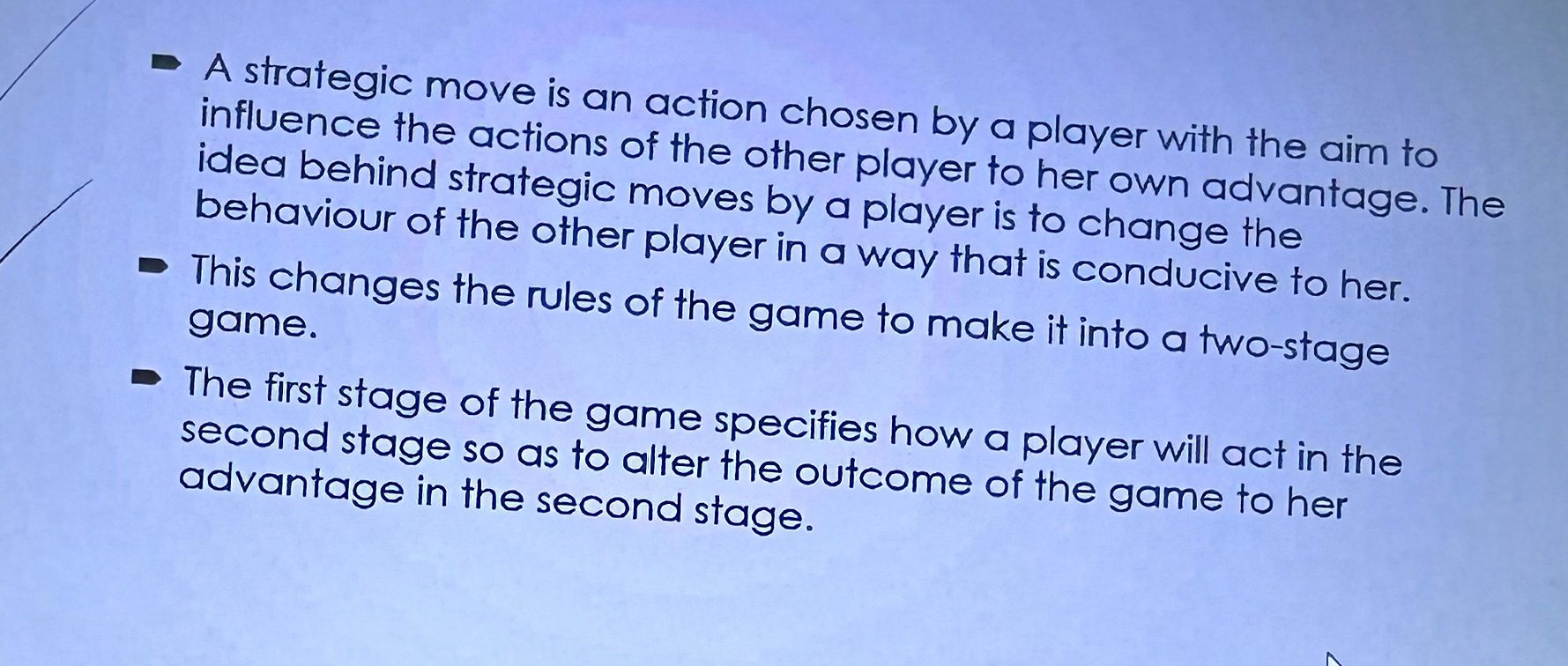 Solved A strategic move is an action chosen by a player with | Chegg.com