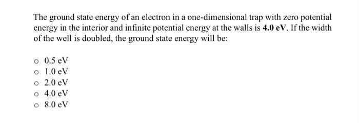 Solved The ground state energy of an electron in a | Chegg.com