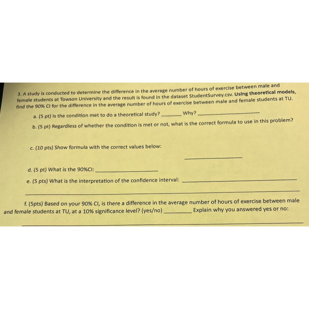 Solved A study is conducted to determine the difference in | Chegg.com