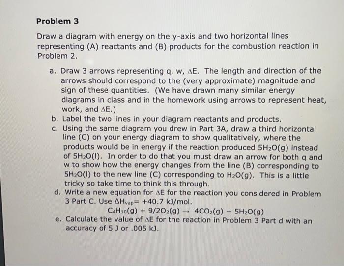 Solved Problem 3 Draw A Diagram With Energy On The Y-axis | Chegg.com