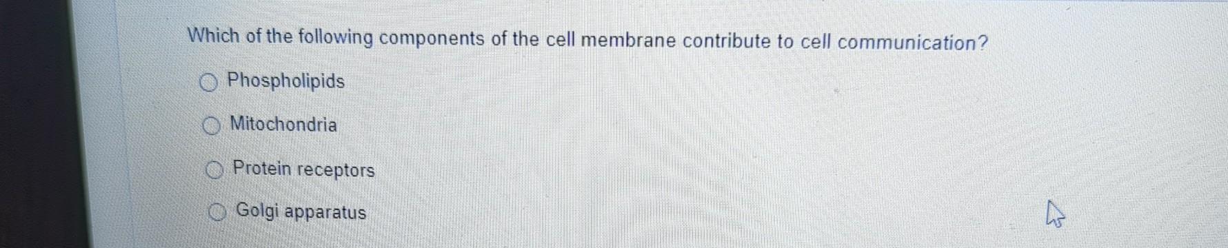 Solved Which of the following components of the cell | Chegg.com