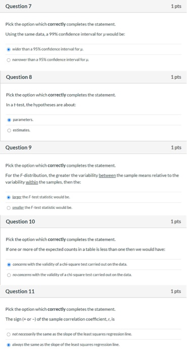 Solved Question 7 1 pts Pick the option which correctly | Chegg.com