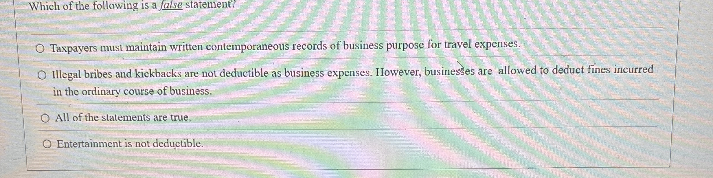 High Quality SOLUTION Which of the following is a false statement