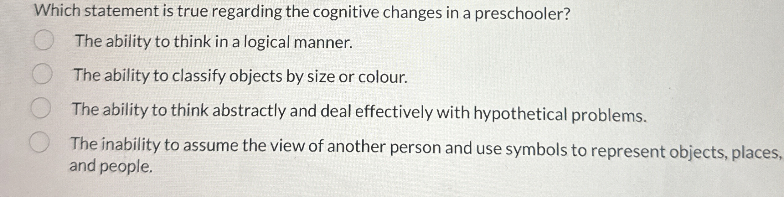 Solved Which statement is true regarding the cognitive | Chegg.com