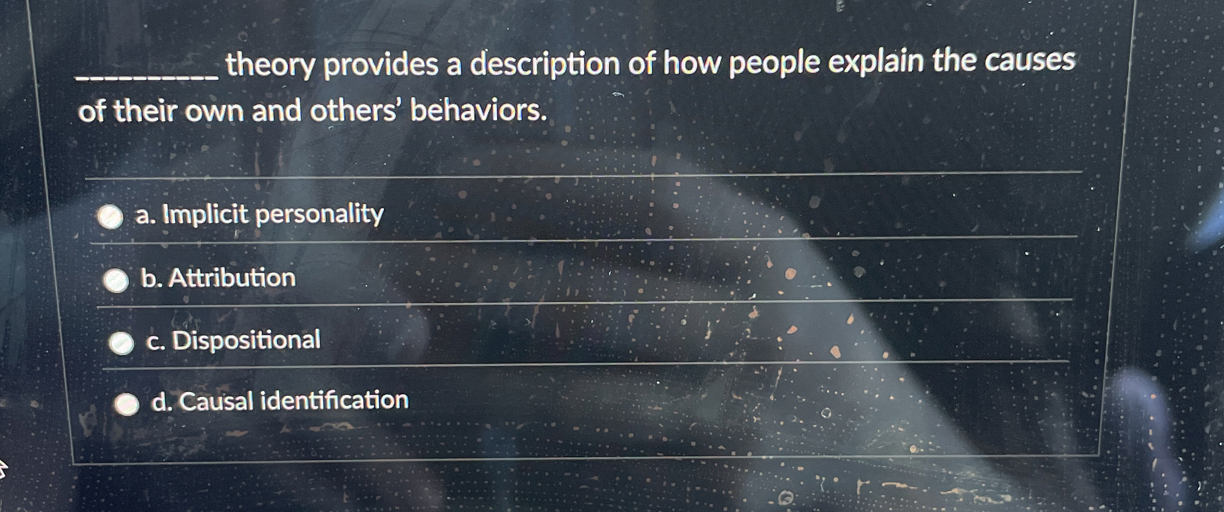 Solved q,theory provides a description of how people explain | Chegg.com