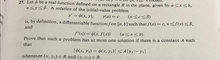 Solved 27. Let be a real function defined on a rectangle R | Chegg.com