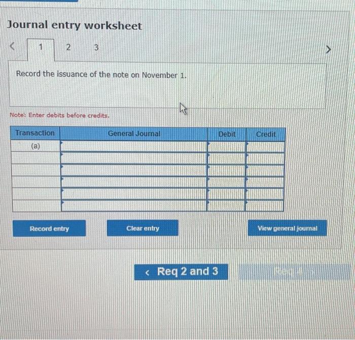 Solved Journal Entry Worksheet Record The Issuance Of The | Chegg.com