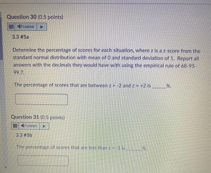 Solved Determine the percentage of scores for each Chegg com