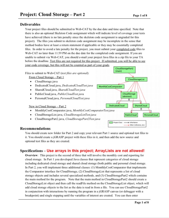 Project: Cloud Storage - Part 2 Page 1 of | Chegg.com