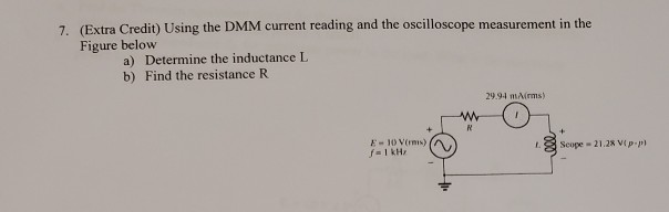 Solved 7. (Extra Credit) Using the DMM current reading and | Chegg.com