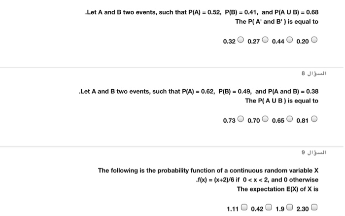 Solved .Let A And B Two Events, Such That P(A) = 0.52, P(B) | Chegg.com