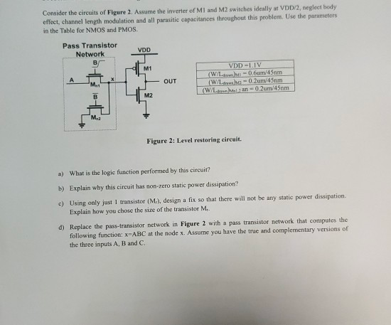 Solved Consider the circuits of Figure 2. Assume the | Chegg.com