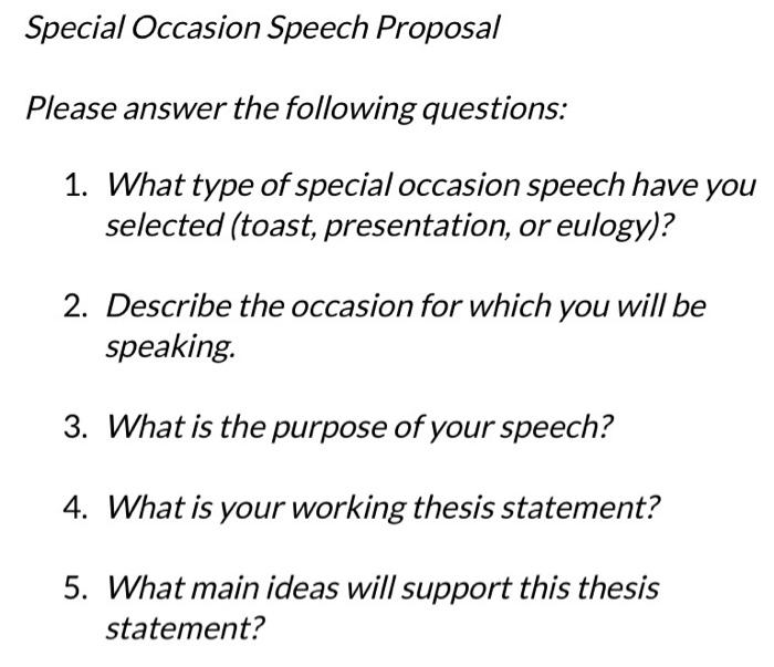 Special Occasion Speech, Definition, Types & Examples - Lesson