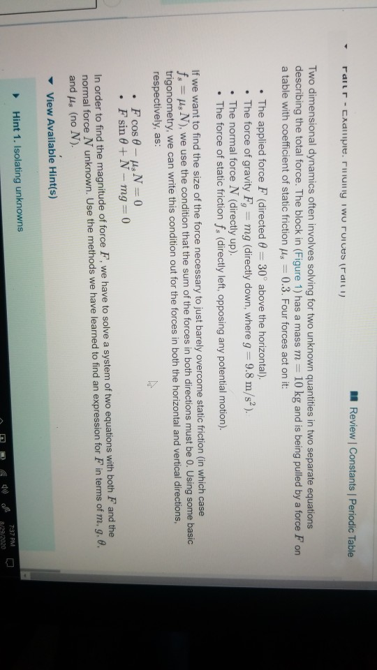 Solved M Review Constants Periodic Table Rall Example Chegg Com