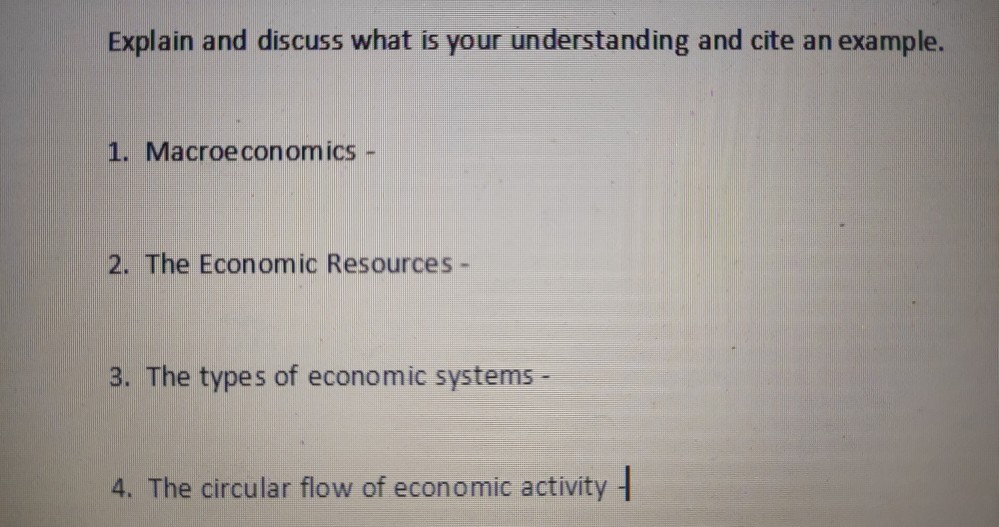 economic resources examples