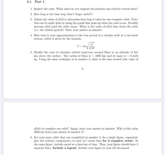 clearvars close all G= 6.67e-11; grav constant | Chegg.com