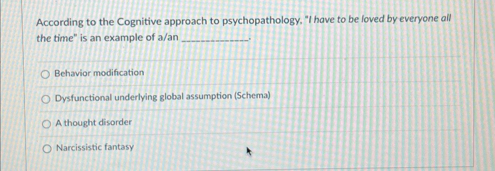 Cognitive approach best sale to psychopathology