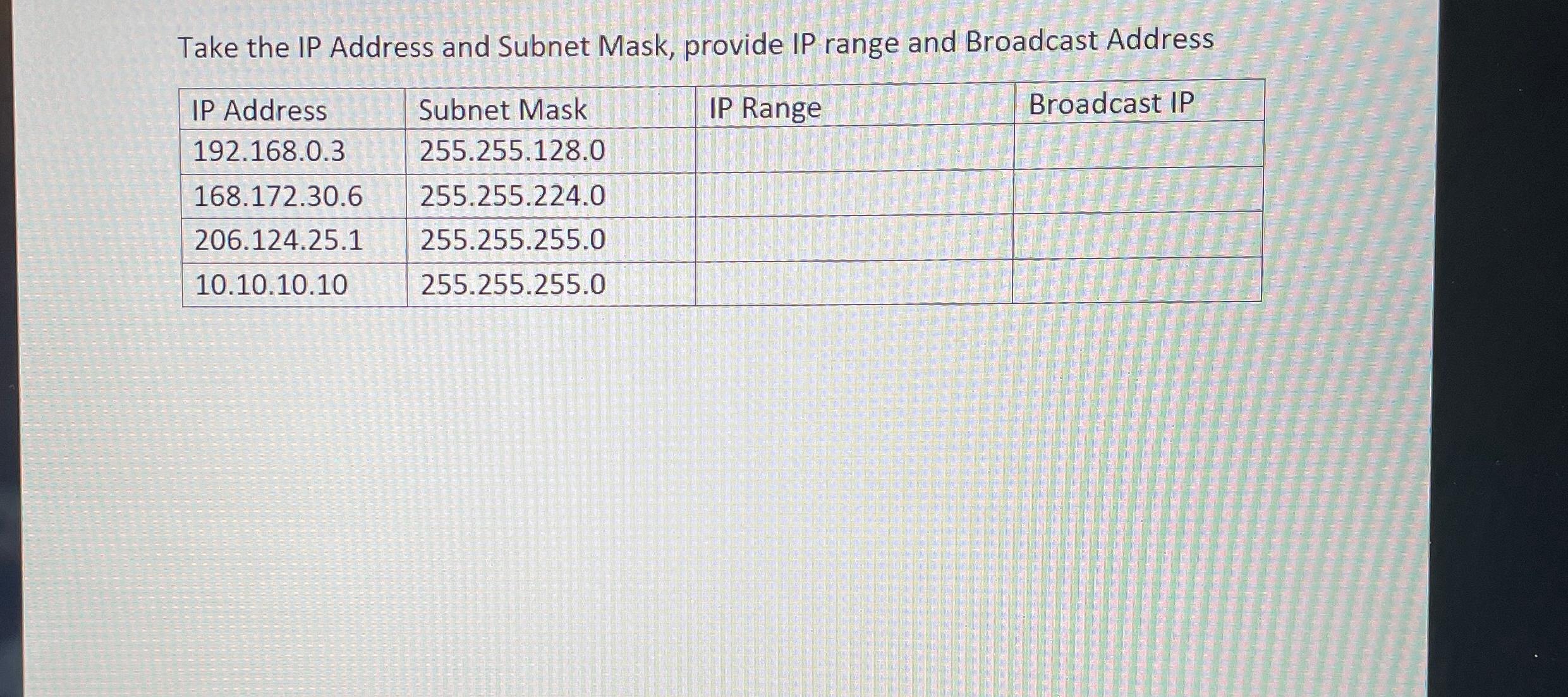 check if ip address is in subnet range