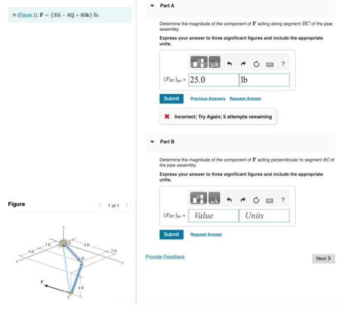 Solved F={35i−40j+60k}lb Determine the magnitude of the | Chegg.com