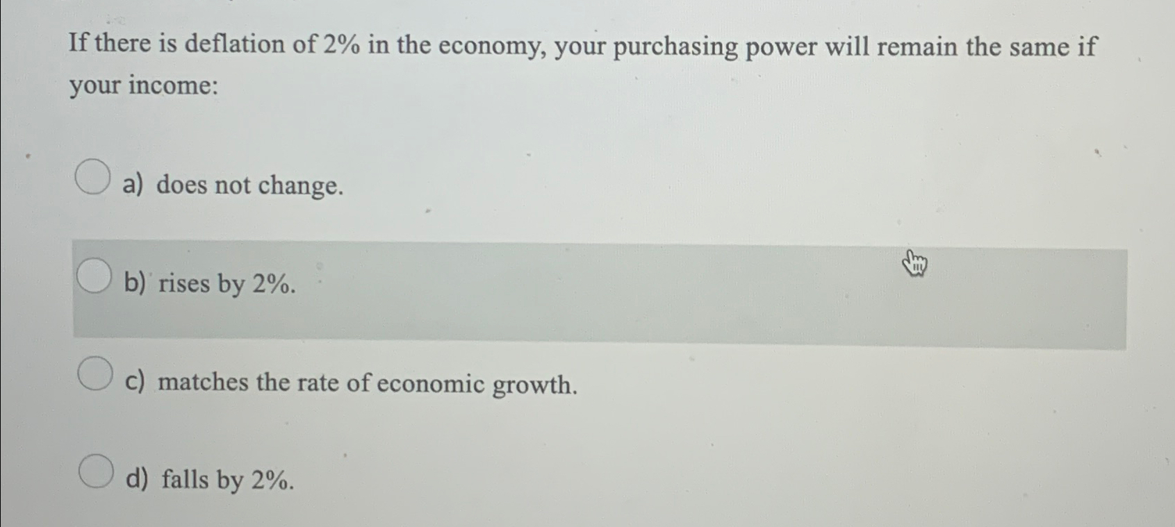 Solved If there is deflation of 2% ﻿in the economy, your | Chegg.com