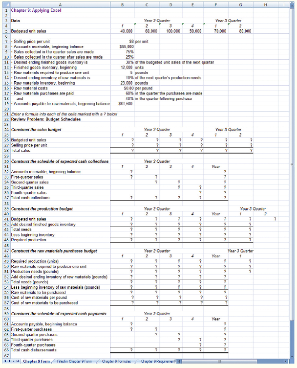 The Excel worksheet form that appears on the next page | Chegg.com