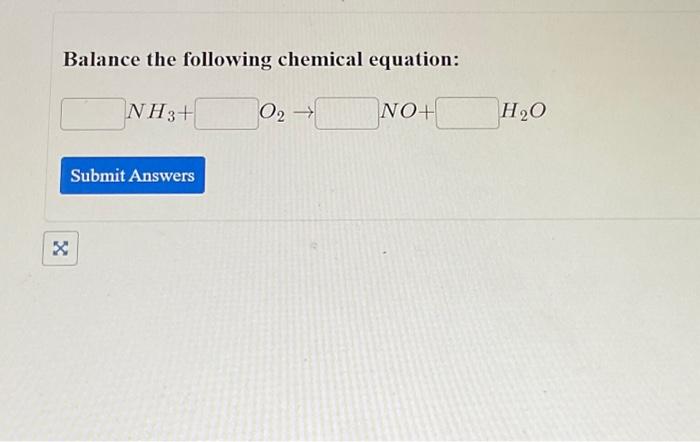 Solved Balance The Following Chemical Equation: | Chegg.com