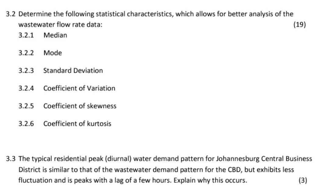 Solved The variations in wastewater flows received at a | Chegg.com