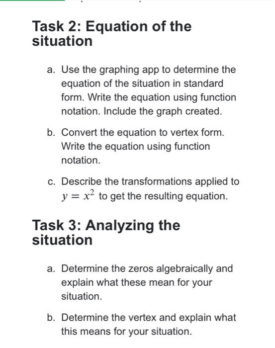 Solved Task 1: Finding a real-world situation a. Find a | Chegg.com