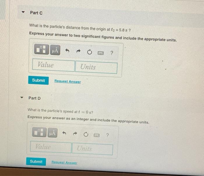 Solved The Position Of A Particle As A Function Of Time I Chegg Com