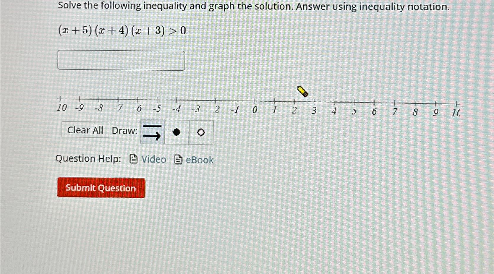 Solved Solve the following inequality and graph the | Chegg.com