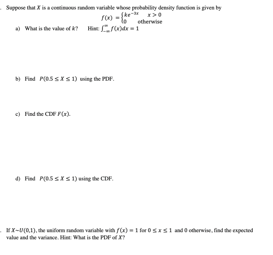 Solved Suppose that x is ﻿a continuous random variable whose | Chegg.com