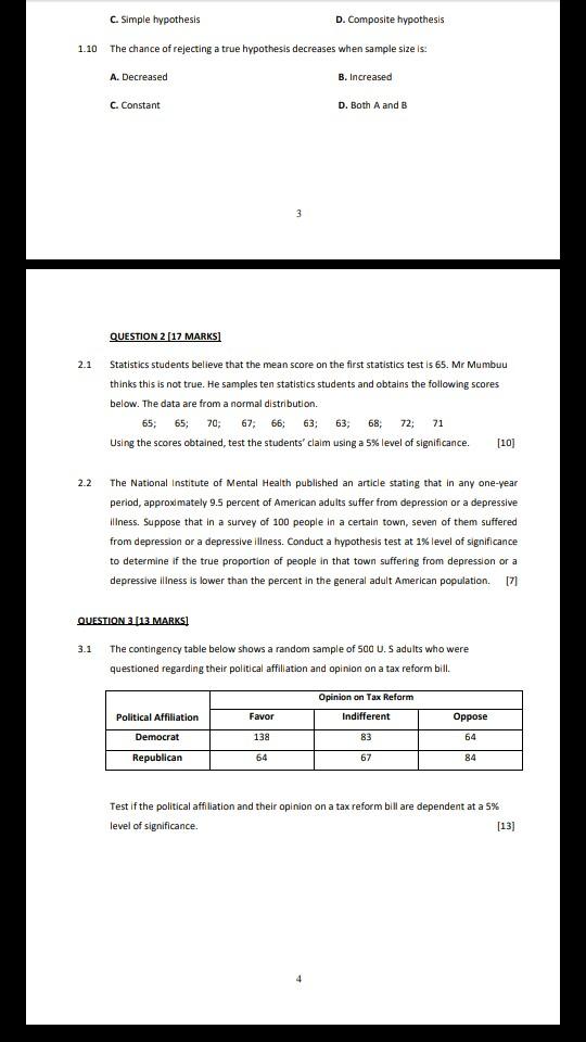 composite hypothesis example