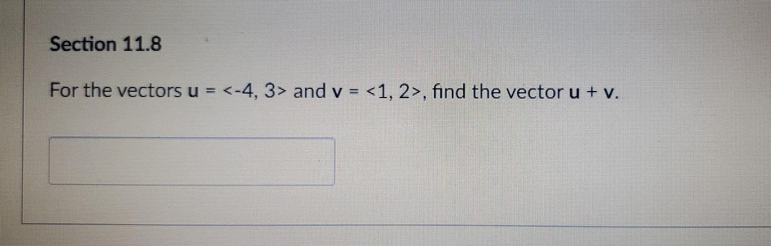 Solved Section 11.8 For the vectors u = and v