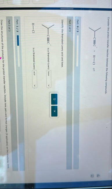 Solved Consider the proton transfer reaction between the | Chegg.com