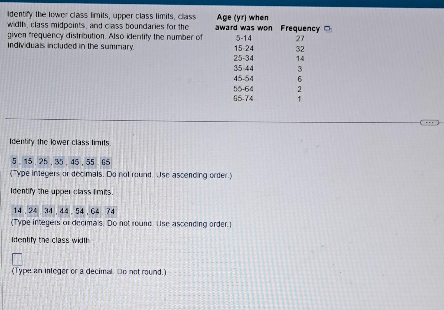 solved-identify-the-lower-class-limits-upper-class-limits-chegg