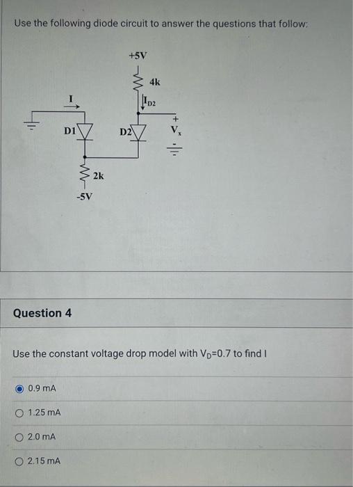 Solved Use the following diode circuit to answer the | Chegg.com