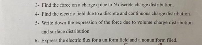 Solved 3- Find the force on a charge q due to N discrete | Chegg.com