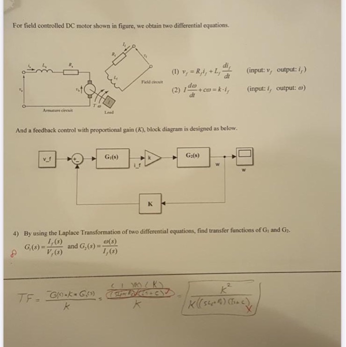 Solved For field controlled DC motor shown in figure, we | Chegg.com