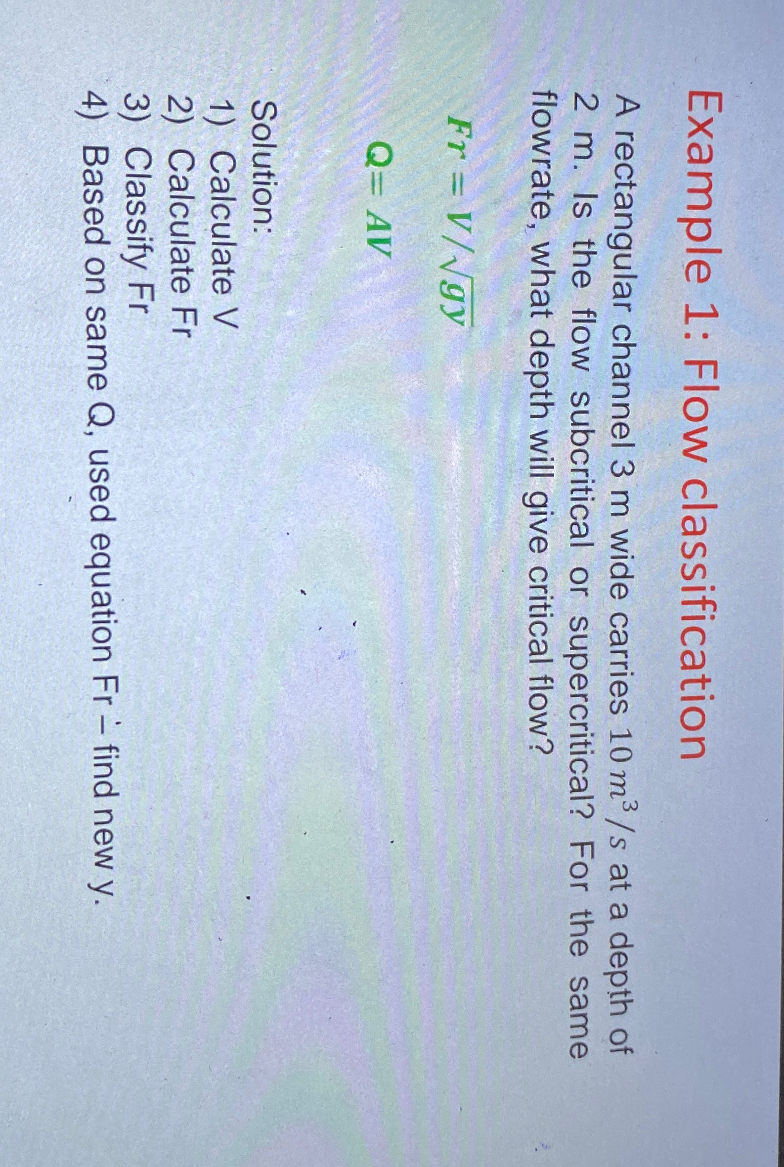 Example 1: Flow classification\\nA rectangular | Chegg.com