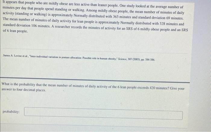 Solved It appears that people who are mildly obese are less | Chegg.com