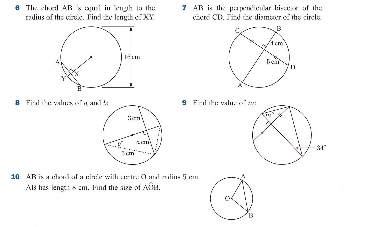 Solved 6 ﻿The chord AB ﻿is equal in length to theradius of | Chegg.com