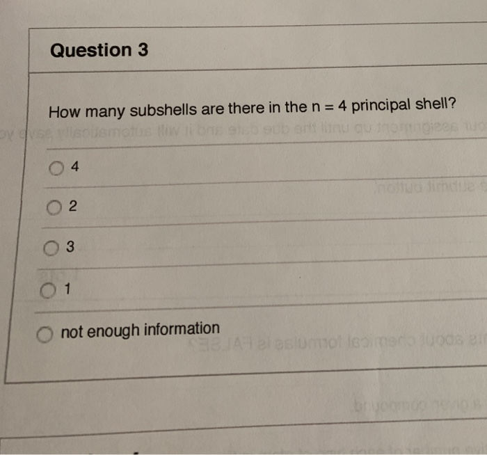 Solved How Many Sub Shells Are There In The N=4 Principal