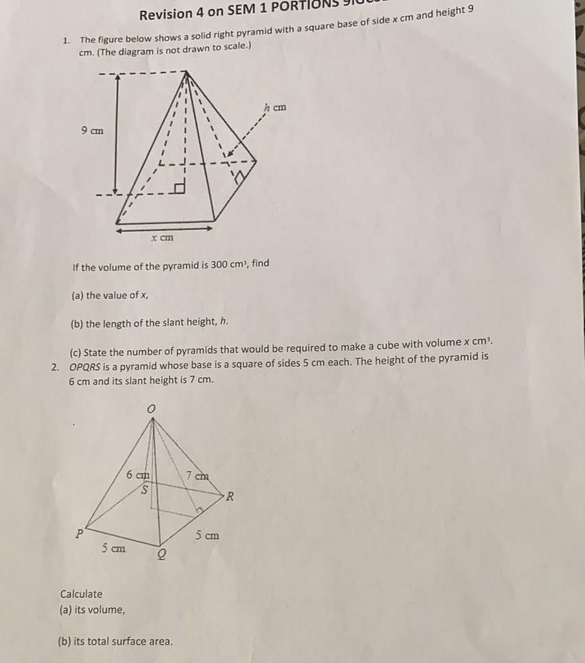 Solved Revision 4 on SEM 1 PORTION 1. The figure below shows | Chegg.com