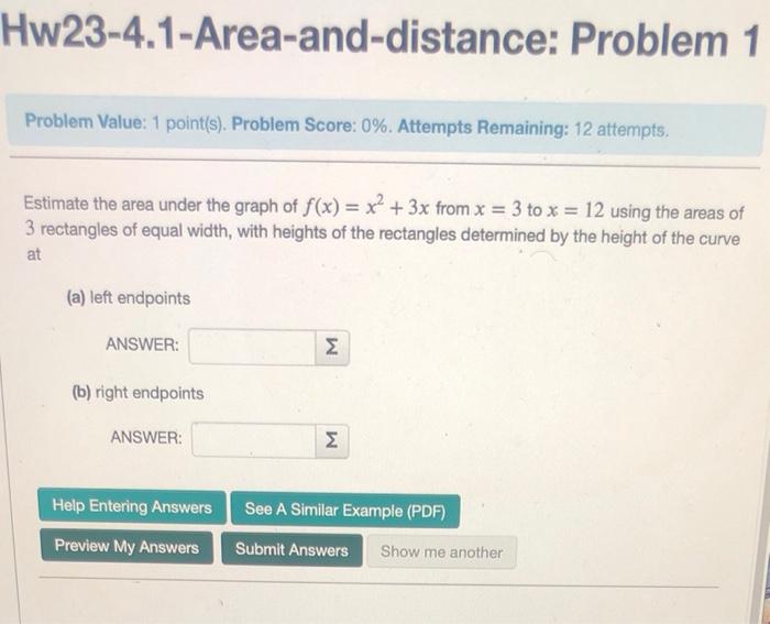 Solved Hw23-4.1-Area-and-distance: Problem 1 Problem Value: | Chegg.com